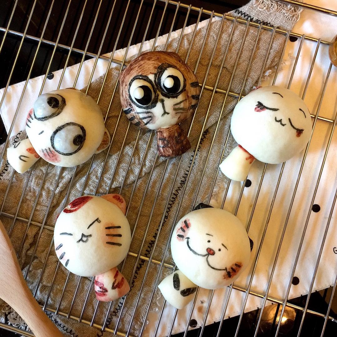 cookymomo做的卡通馒头(小猫)