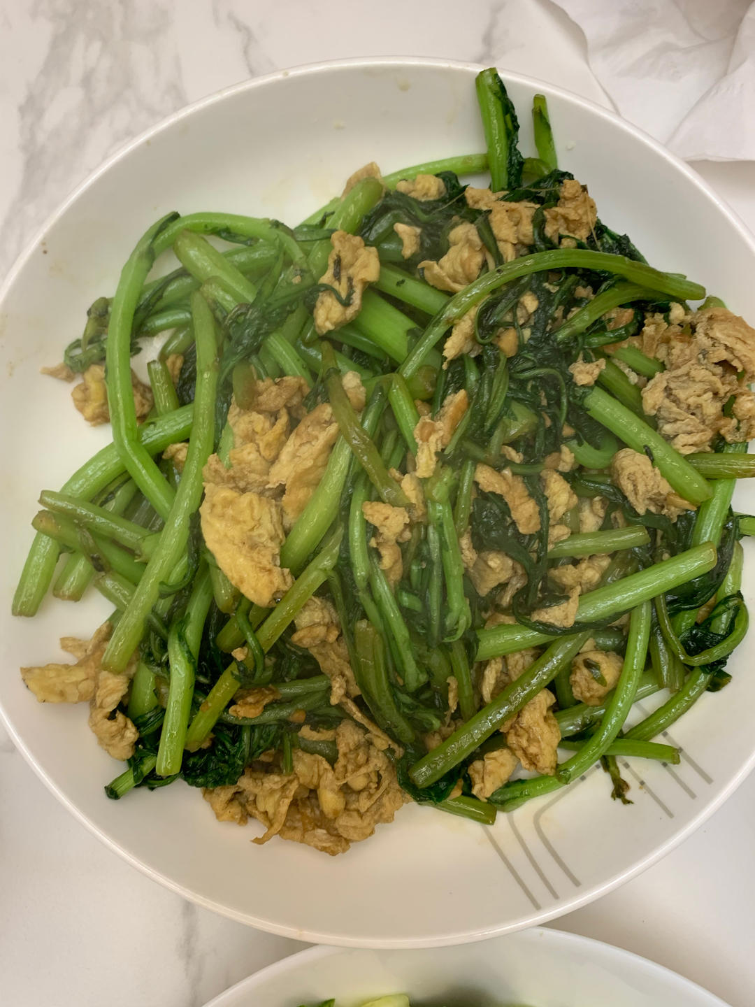 茼蒿炒鸡蛋