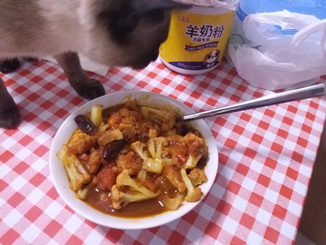 西红柿菜花炒肉
