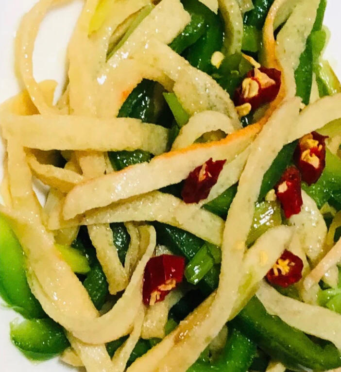 青椒炒豆皮(低脂又美味)
