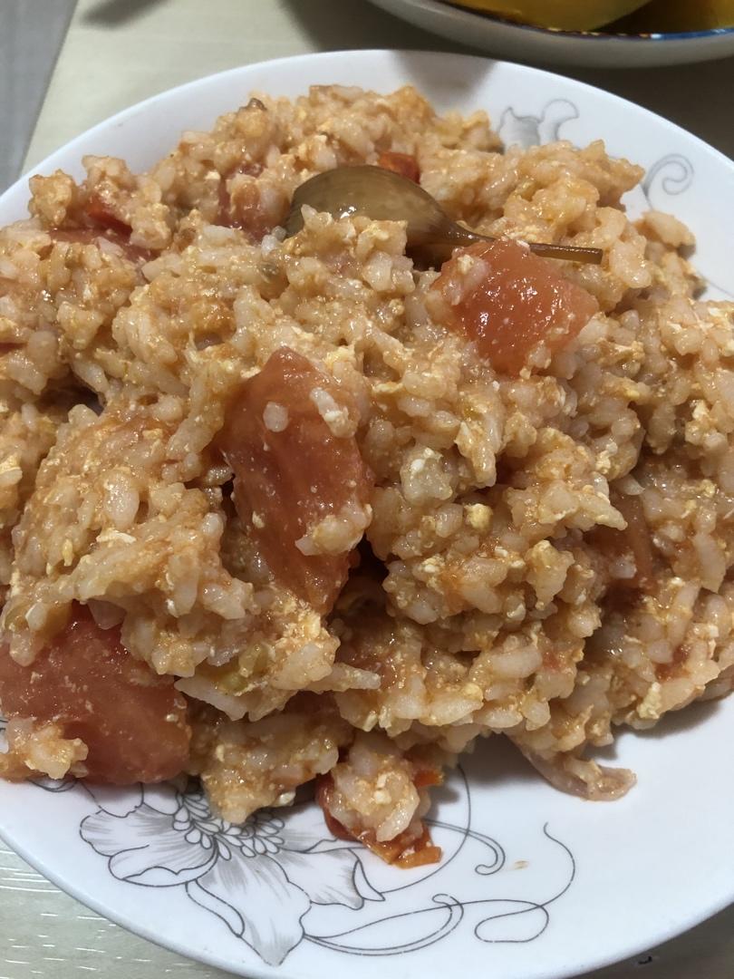 剩米饭这么做❗️连吃三碗都不够🍅番茄鸡蛋烩饭