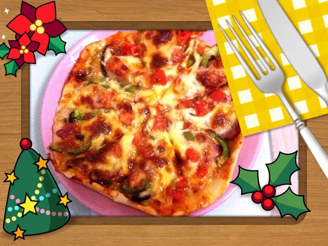 薄饼脆皮火腿pizza