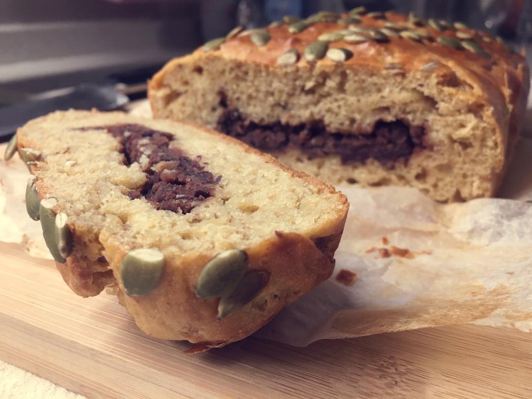 红豆香芋快手面包丨健康·烘焙