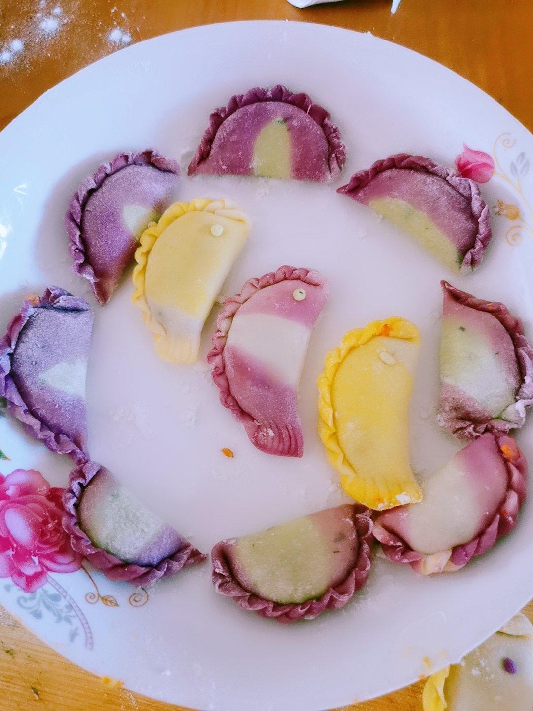 年年有余(鱼)之【彩色小鱼饺子的包法】