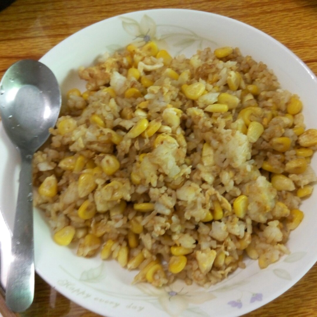方便饭--玉米火腿肠炒饭