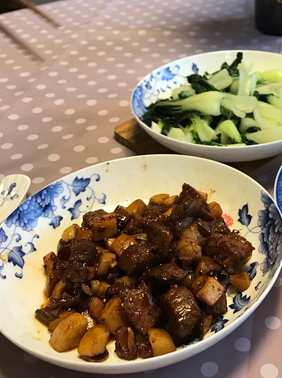 家常菜~杏鲍菇烧牛肉粒