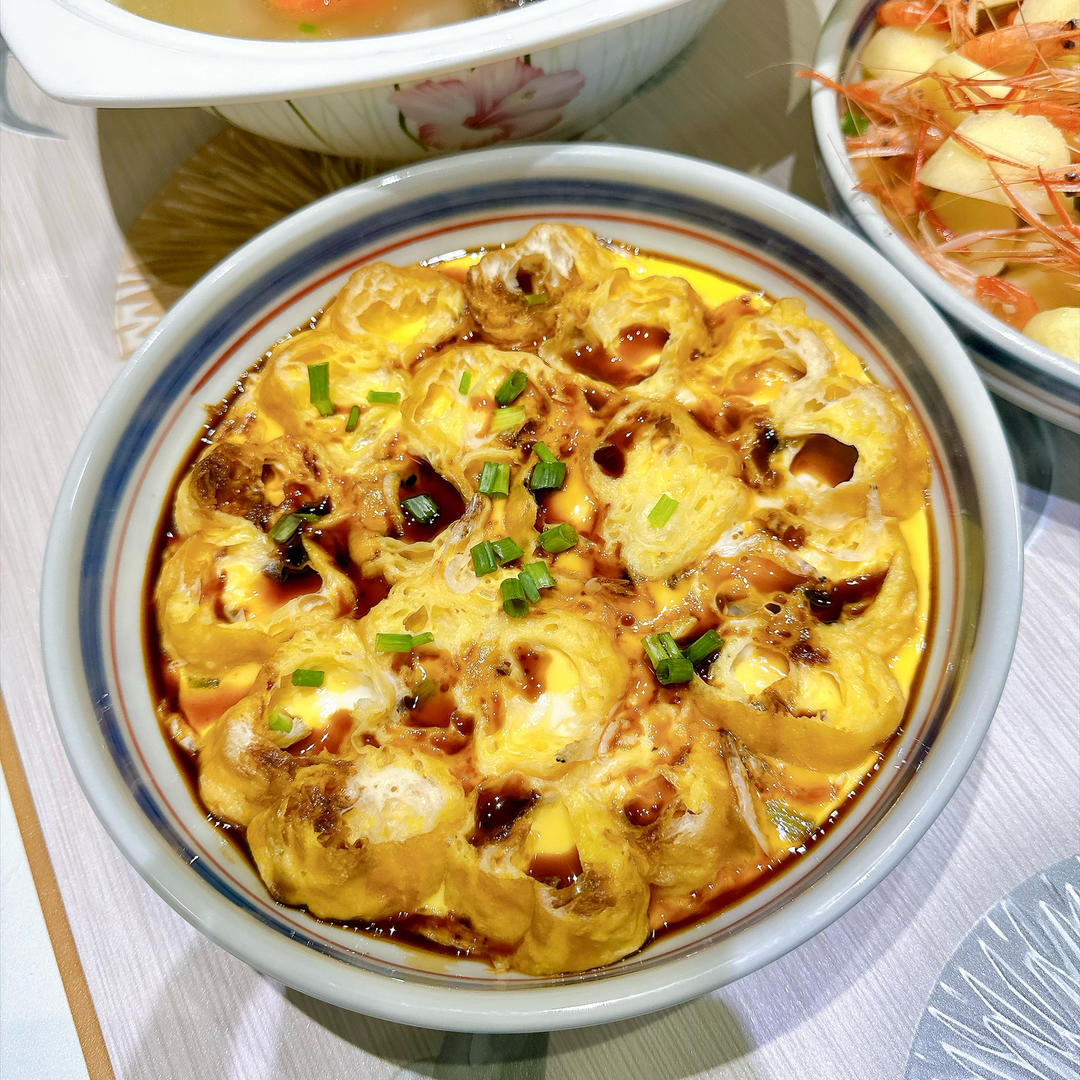 油炸鬼蒸鸡蛋（油条蒸蛋羹）