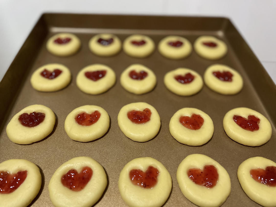 ❤️简单无需磨具｜快手0失败｜草莓果酱爱心曲奇｜做个饼干都是爱你的形状