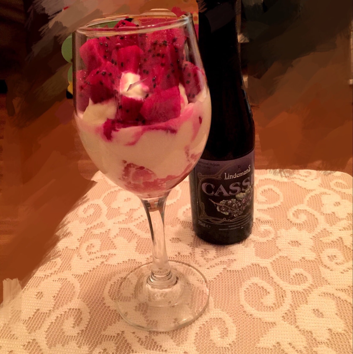 奶油水果杯