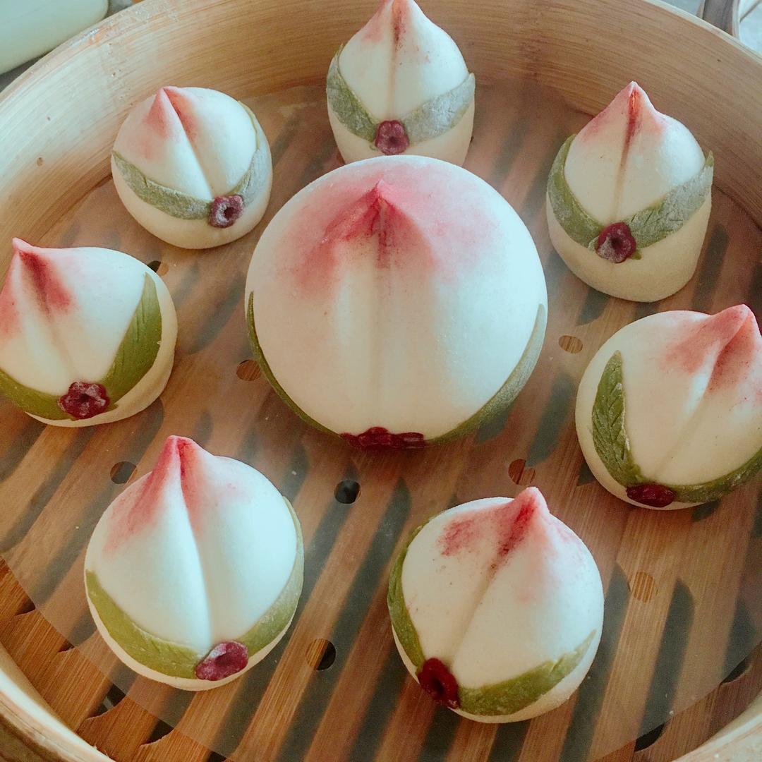 张chef做的寿桃馒头(水蜜桃馒头)