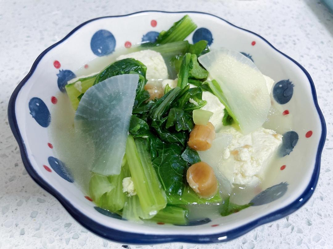 🔥秋季润肺润燥养生汤🥬青菜萝卜干贝豆腐汤