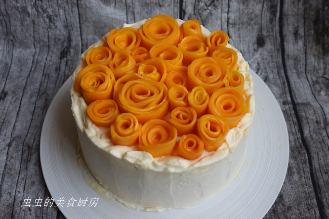 朵朵芒果玫瑰蛋糕的做法 步骤17