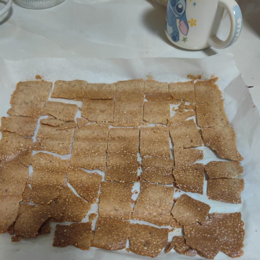 芝麻薄脆饼干，一步操作，超级简单