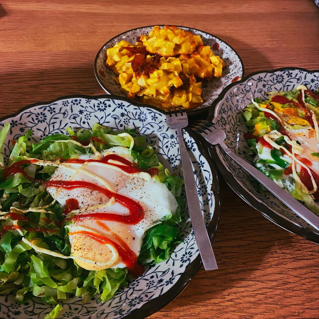 不加一滴油❗️低脂低卡好吃不胖包菜卧蛋