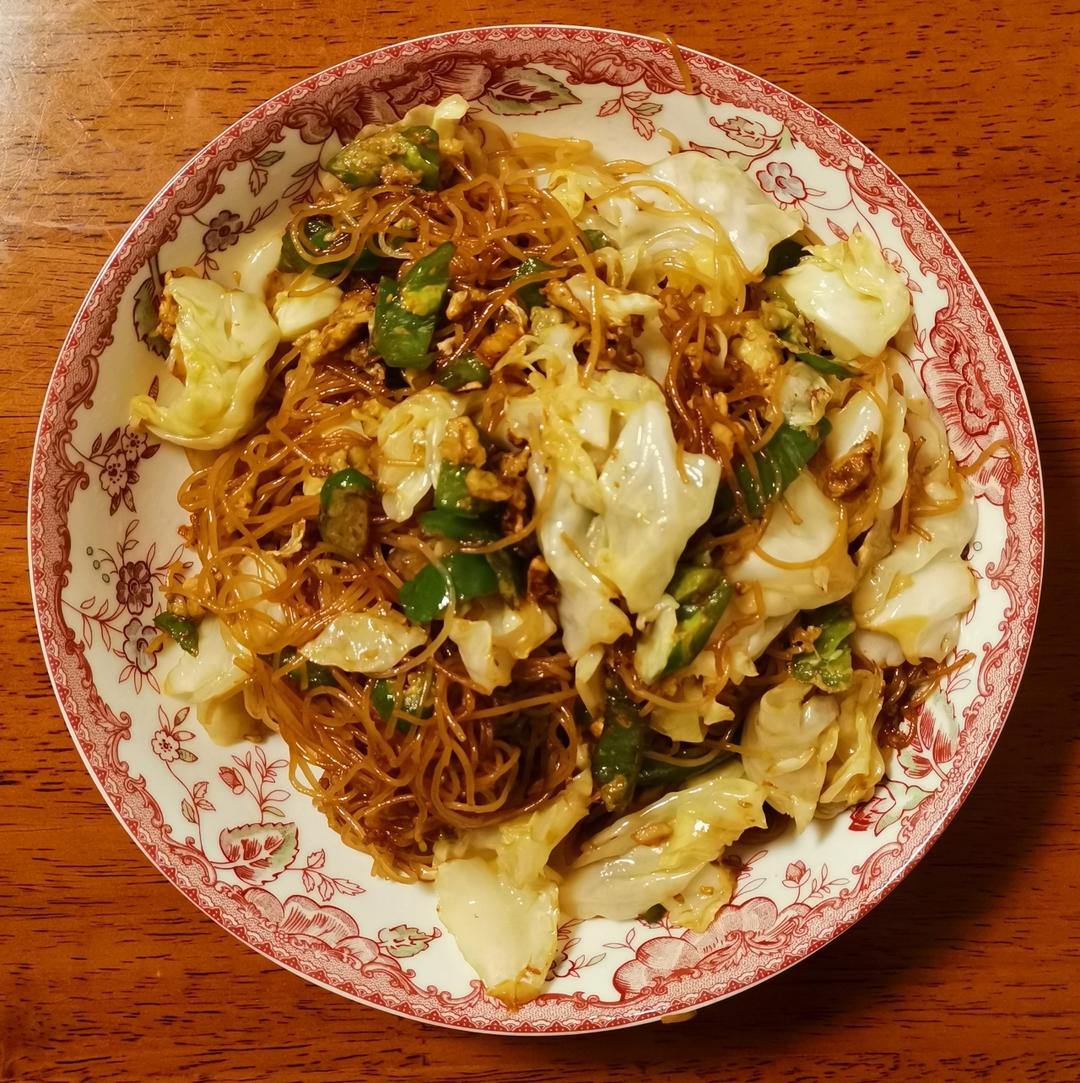 鸡蛋炒米粉，正确泡发干米粉，不碎、不坨、不粘锅、口感Q弹