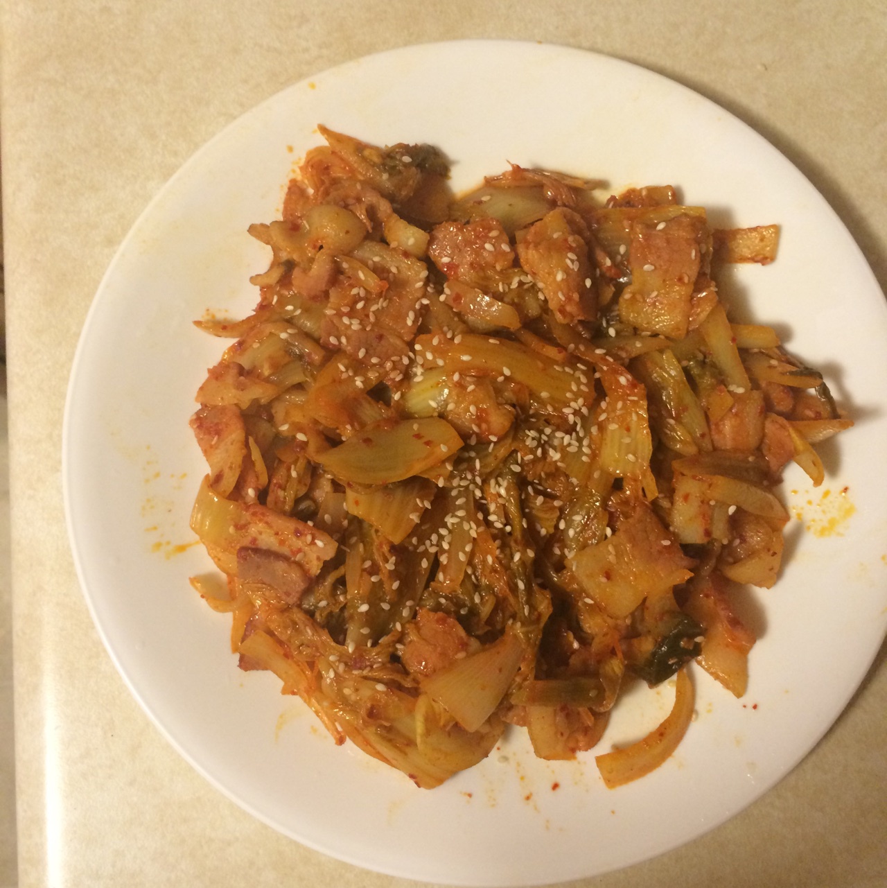 韩式泡菜炒五花肉——很爽很下饭哦
