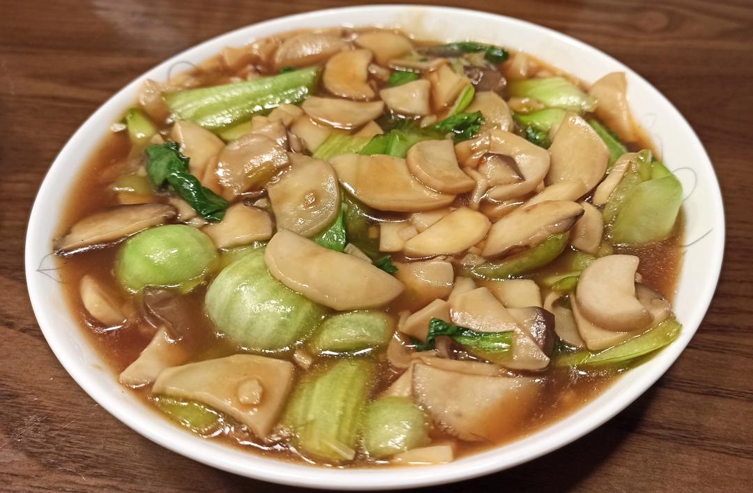 小炒油菜杏鲍菇