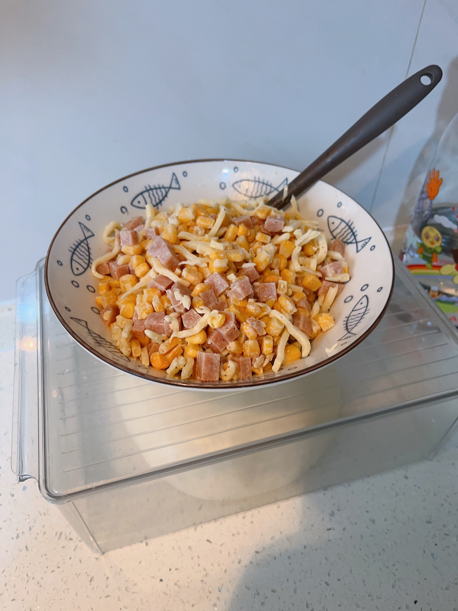 玉米火腿沙拉包，冷藏发酵流程示范
