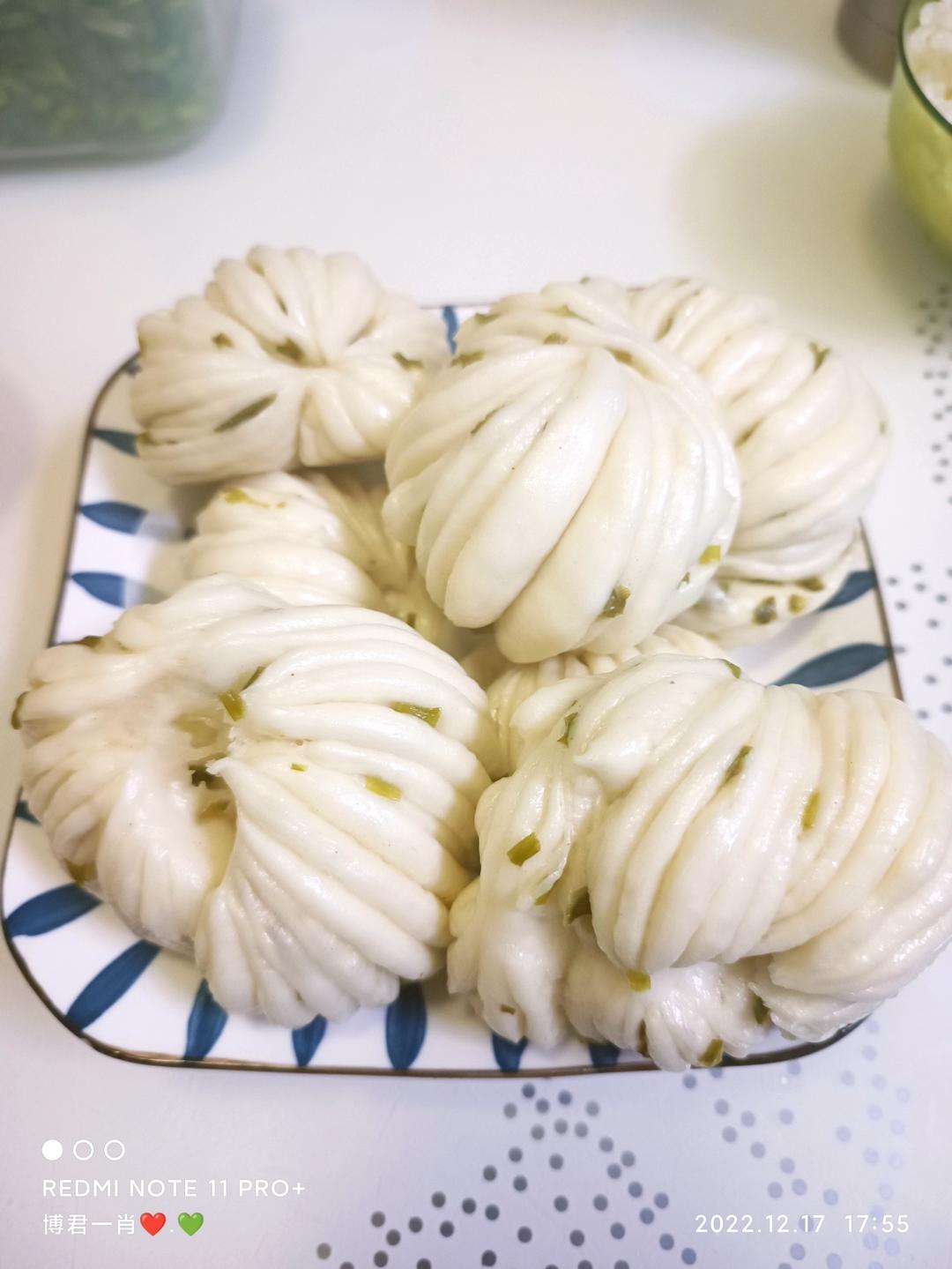 葱油花卷，一根筷子卷出漂亮的造型