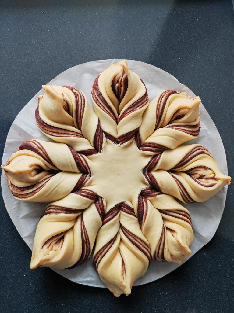 紫薯太阳花面包（一次发酵）