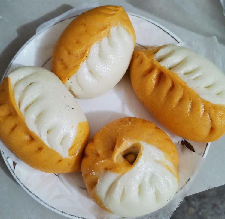 南瓜双色包子