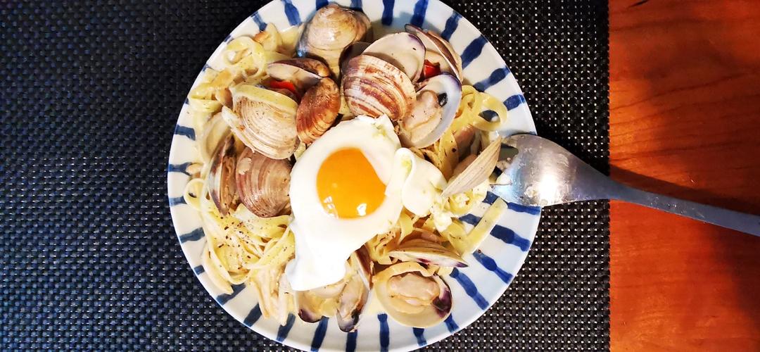 蛤蜊口菇奶油意面☞低脂哦