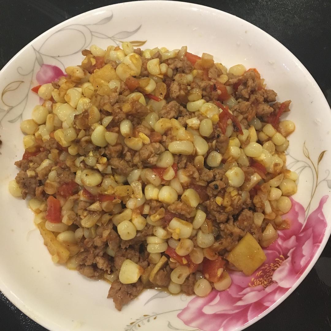 玉米炒肉末【超级下饭的快手家常菜】