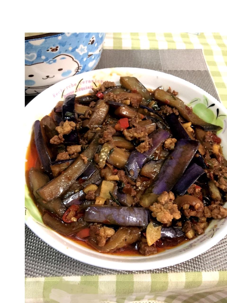 红烧肉沫茄子