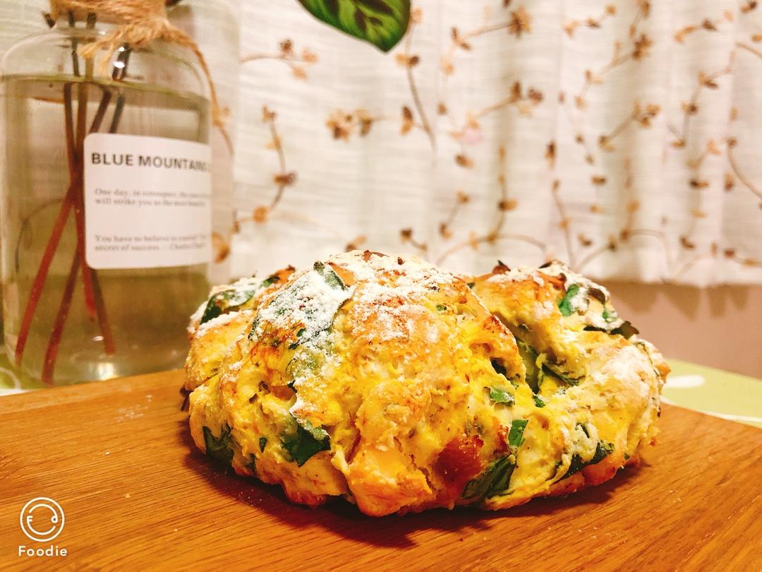 菠菜南瓜奶酪丹波面包丨健康·烘焙