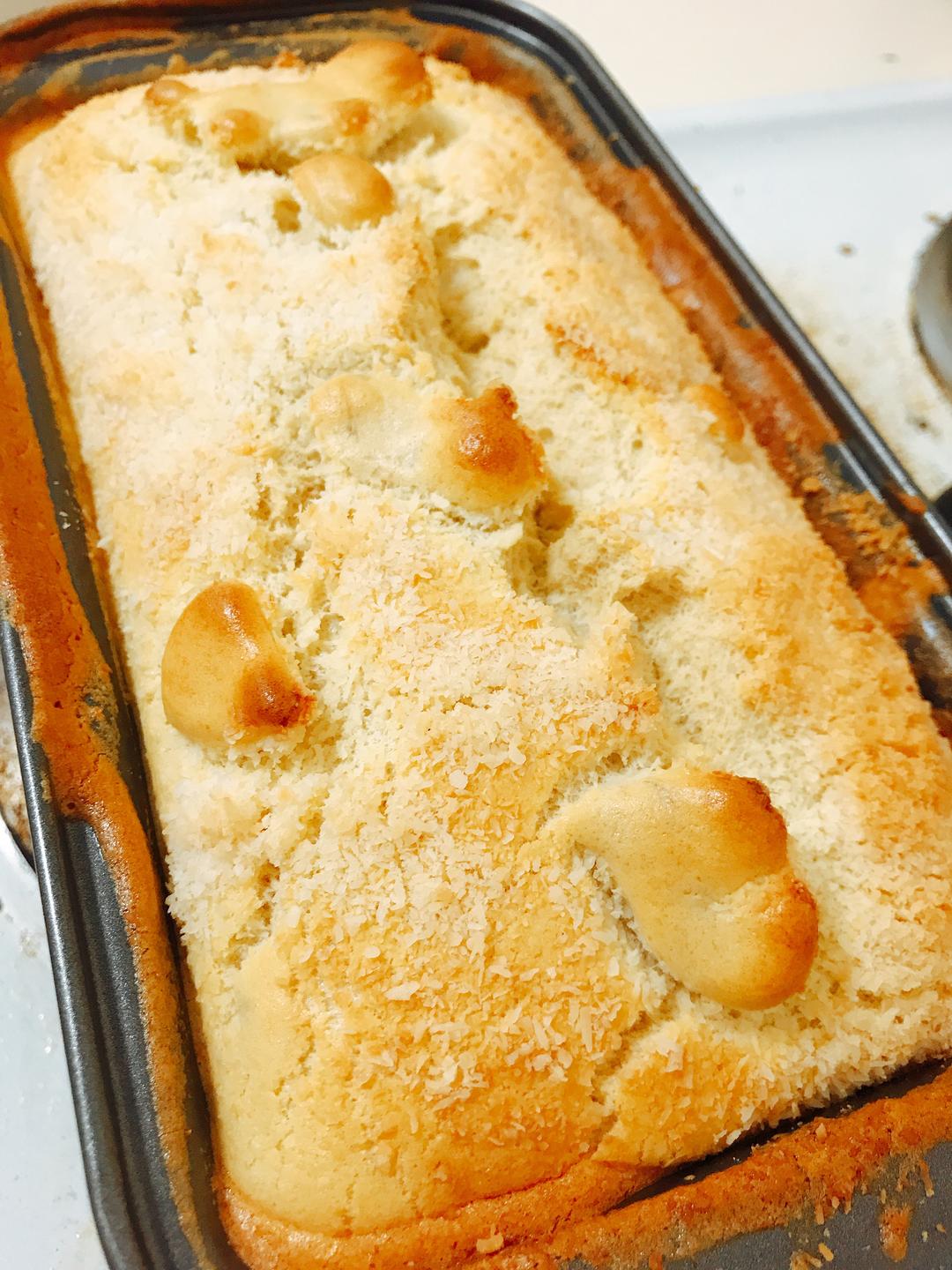 椰蓉香蕉酸奶蛋糕:超级健康无油无糖高蛋白:的做法