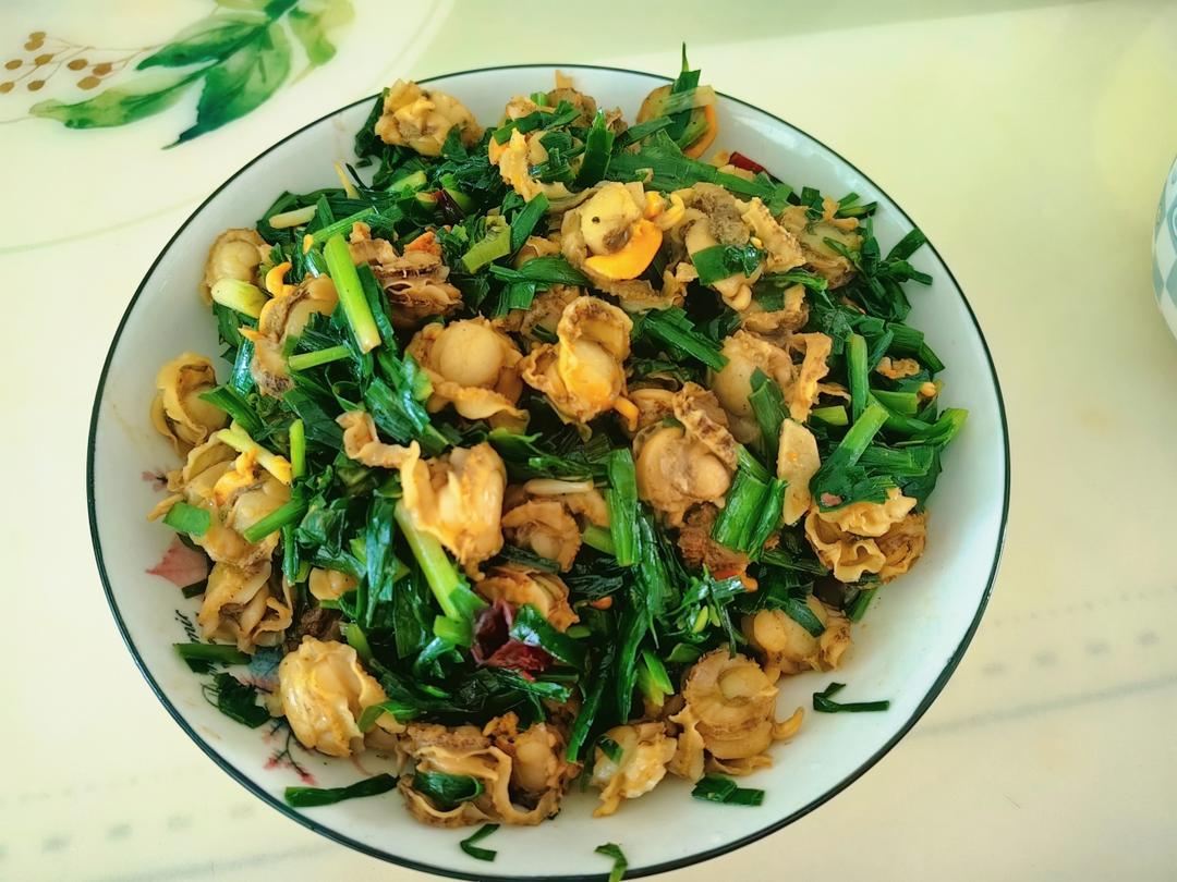 扇贝肉炒韭菜