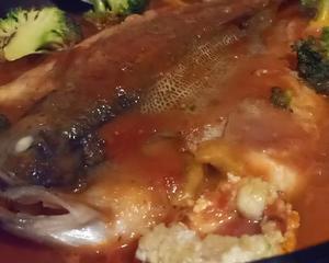 时鲜茄汁煎焗海鲈鱼的做法 步骤8