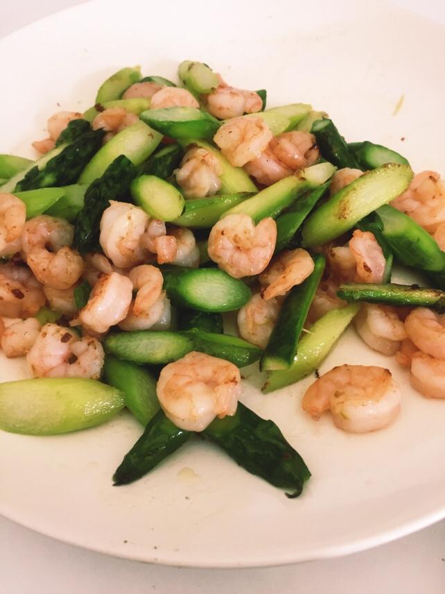 清炒芦笋虾仁