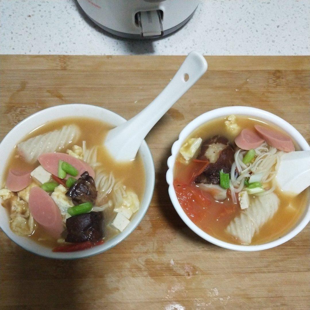 西红柿菌菇豆腐汤