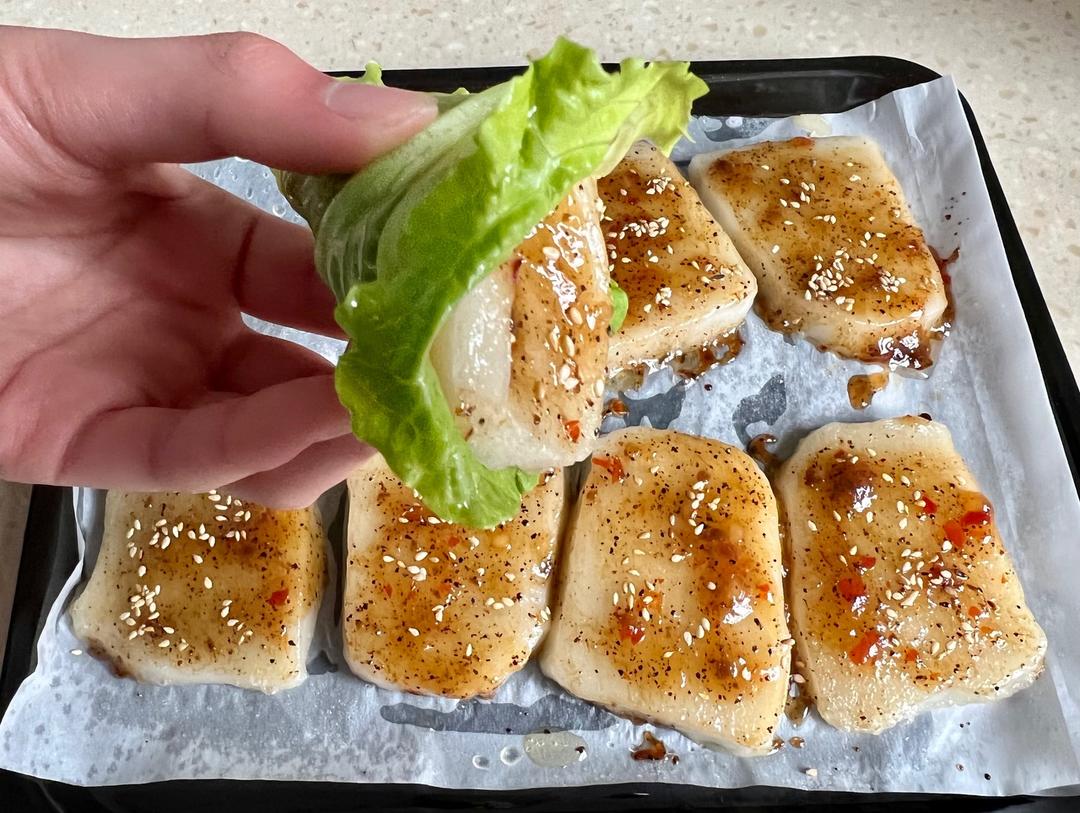 和尚烤“肉”（黑椒甜辣汁烤年糕）