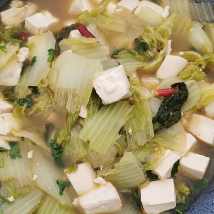家常白菜粉条炖豆腐