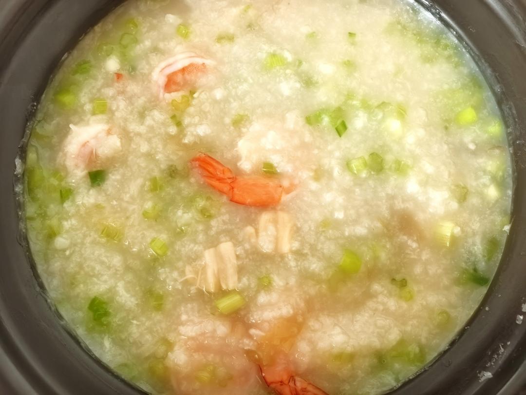 鲜虾干贝粥