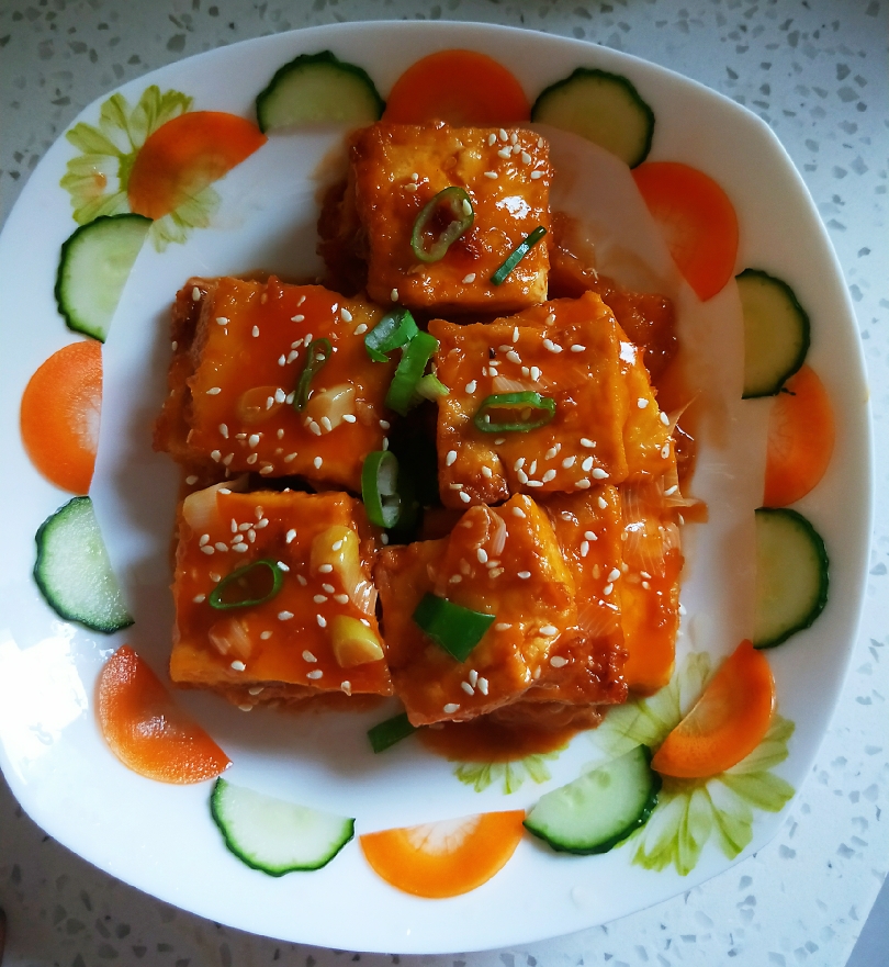 月子餐：鱼香脆皮豆腐