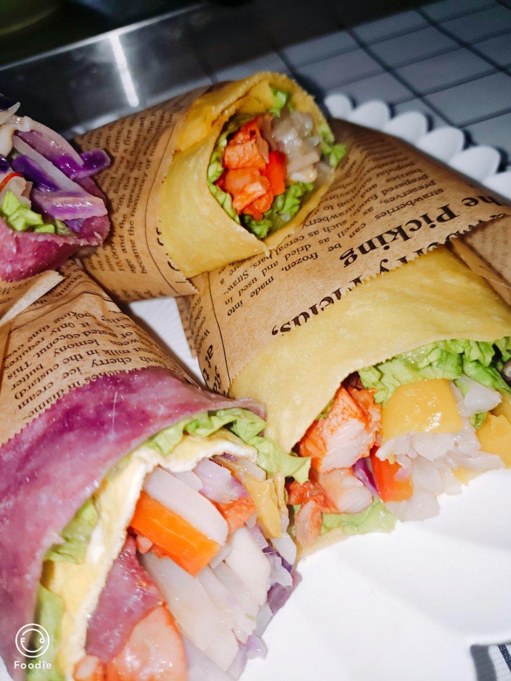 奥尔良鸡腿彩色卷饼