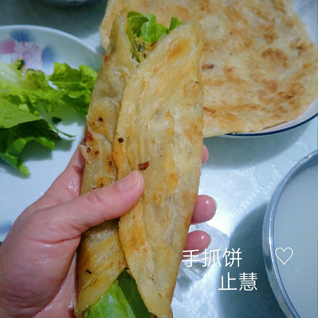 层薄如纸外酥内软的手抓饼&葱油饼