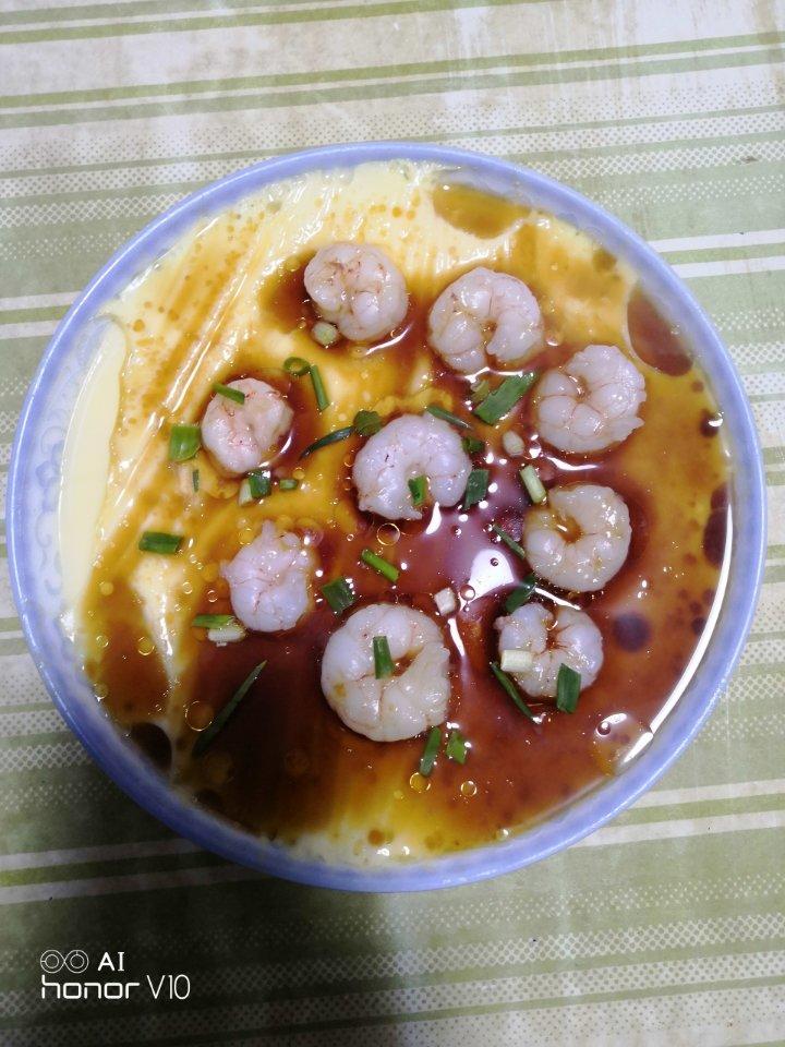 虾仁豆腐蒸水蛋