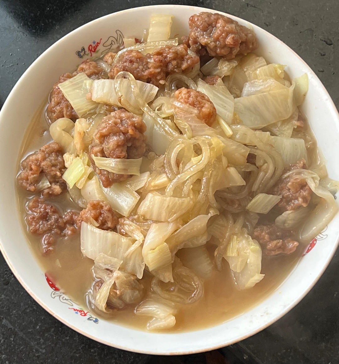 白菜丸子炖粉条