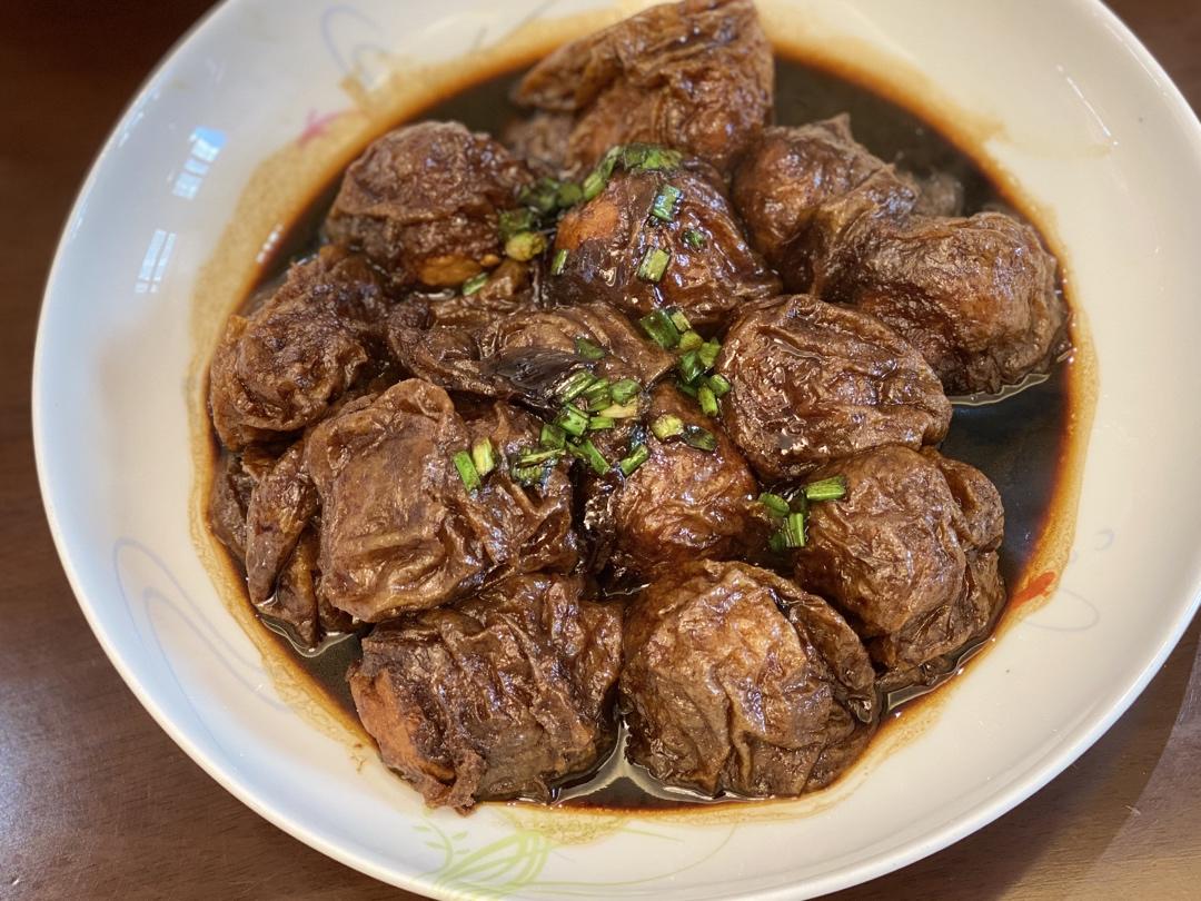 红烧油面筋塞肉