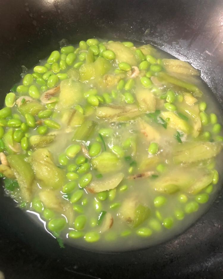 崇明绿茄子烧毛豆子