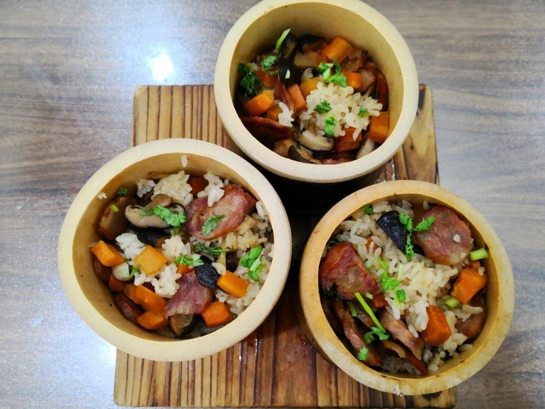香菇腊肠竹筒饭