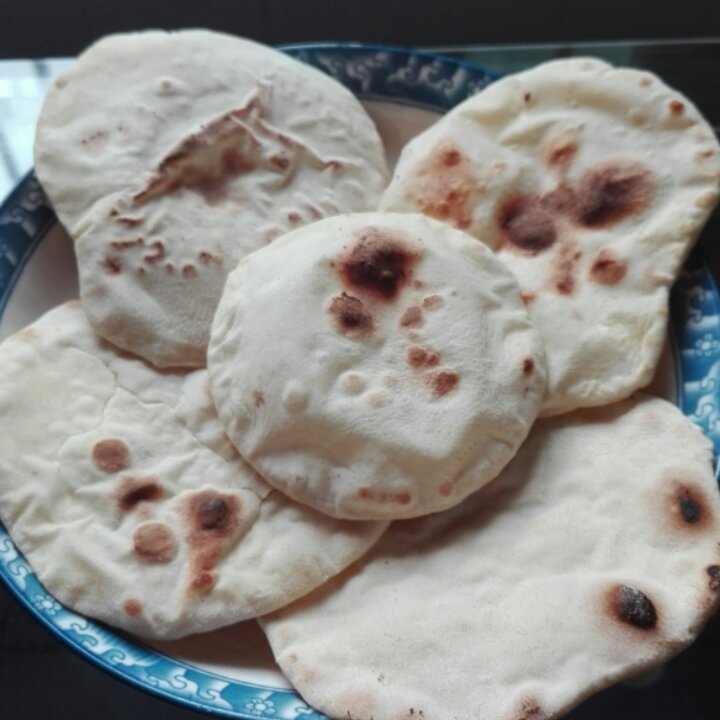 无油高萌气球饼~Roti，Phulka印度薄饼，中式单饼