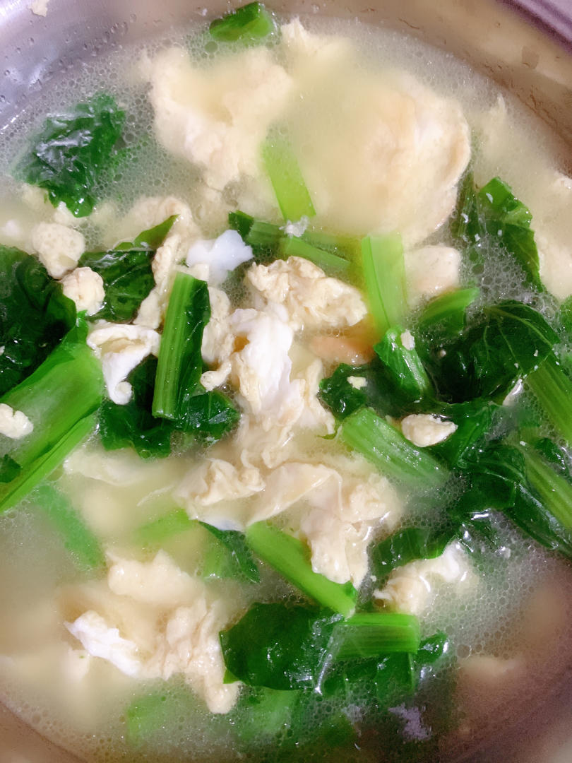 00大00做的小白菜鸡蛋汤
