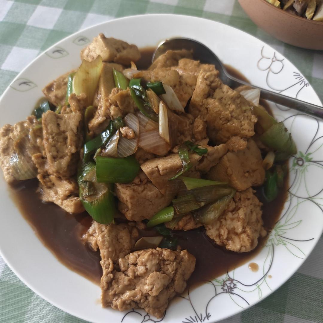 葱烧豆腐