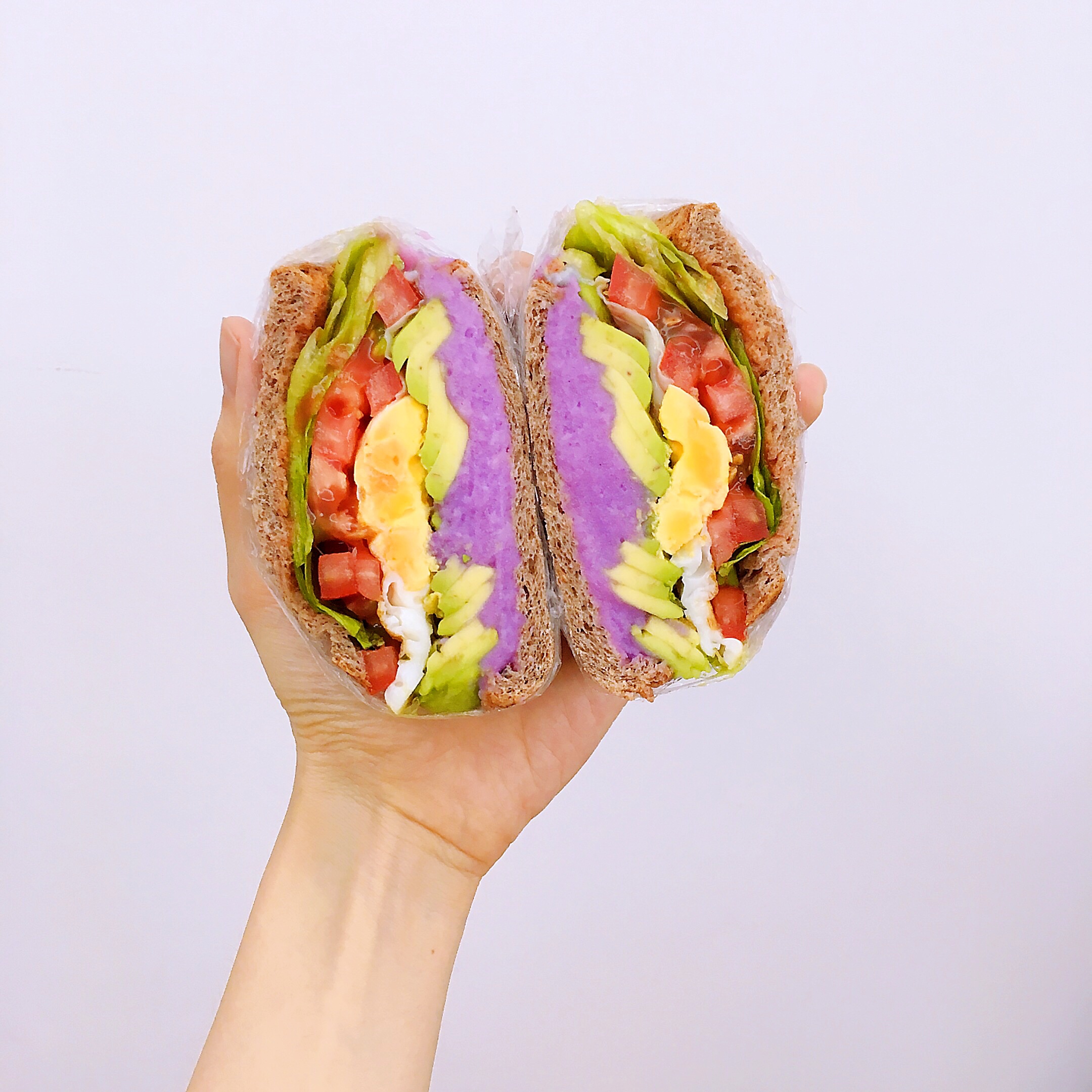 （我的减脂早餐28💕）『彩虹🌈三明治』牛油果山药紫薯鸡蛋的做法