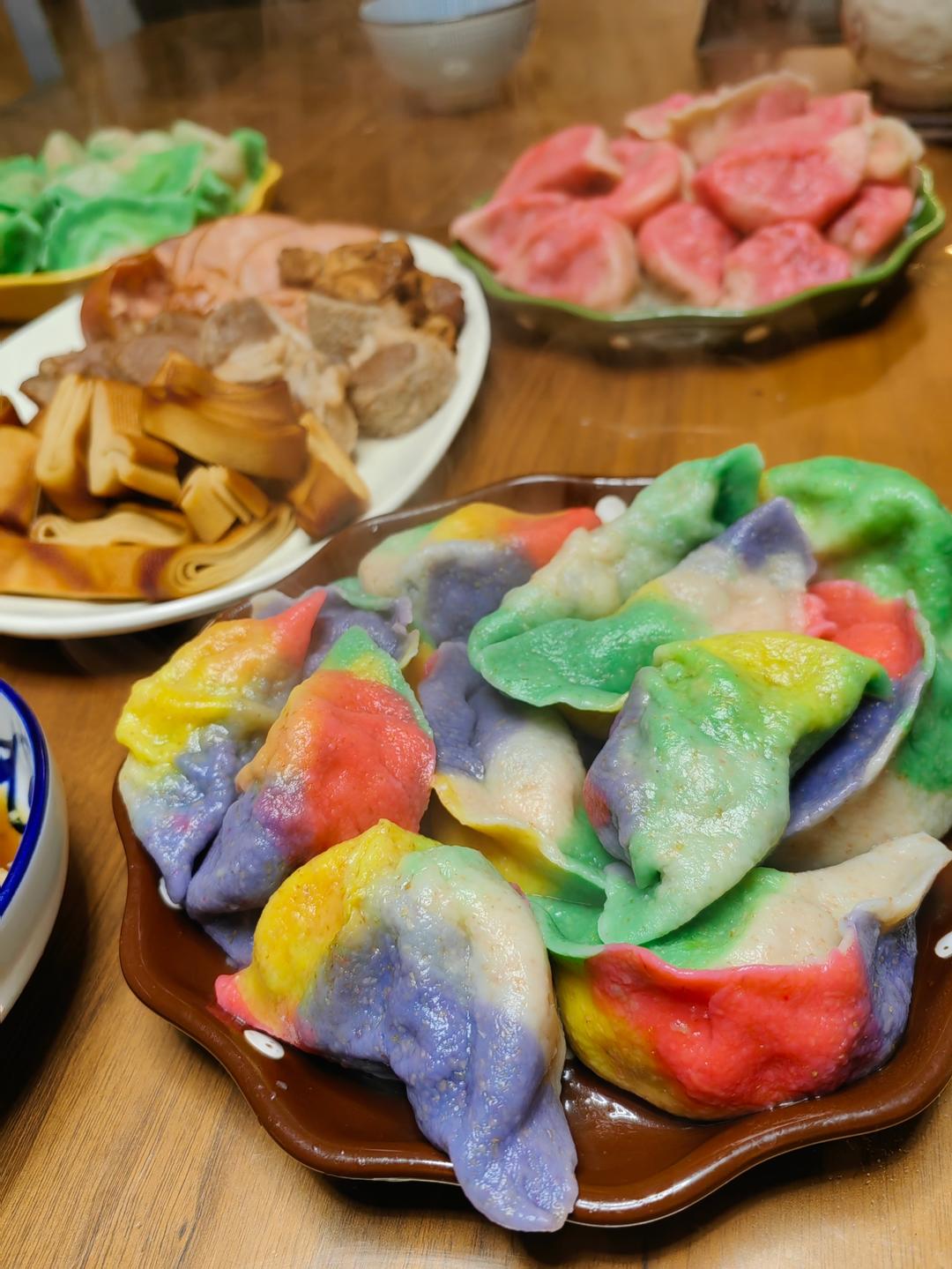 五谷丰登彩色饺子全麦粉的做法